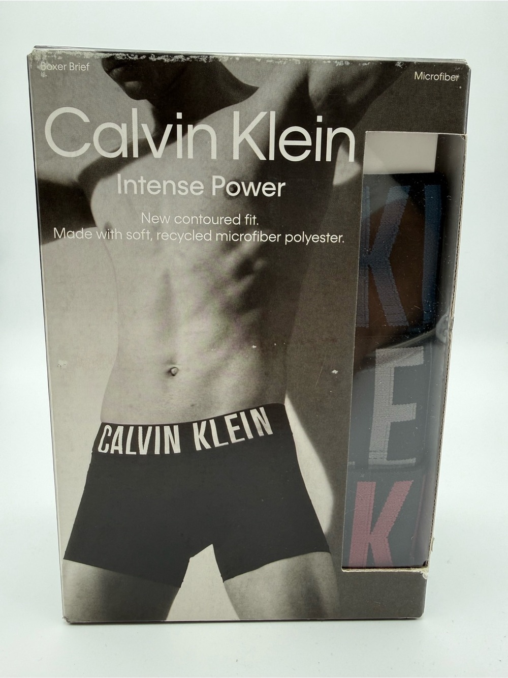 Calvin Klein Intense Power Boxer Briefs - Black with Multicolor Logo Panel 3 PK